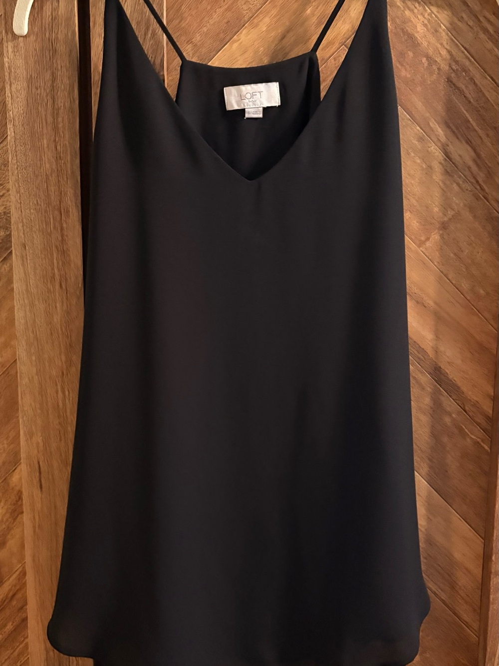 LOFT Black V-Neck Spaghetti Strap Top